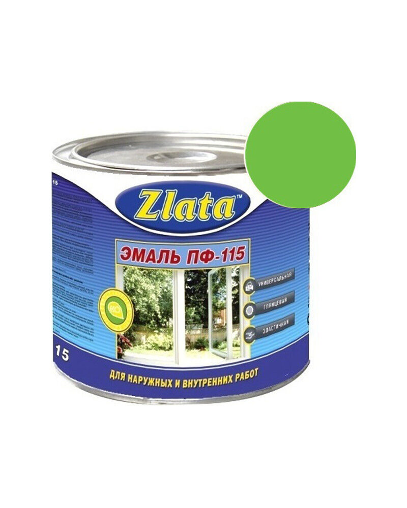 Эмаль ПФ-115 салатовая /2,7 кг/ Zlata